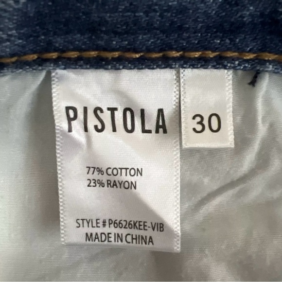 Pistola Presley HIGH-RISE Distressed Straight Leg Jeans Womens Size 30 crop - Picture 5 of 11